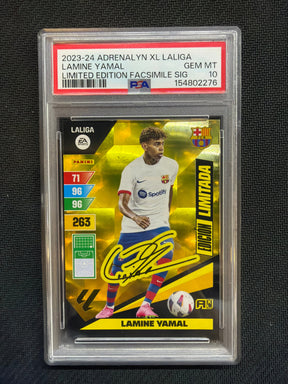 2023-24 Panini Adrenalyn XL Laliga LaMine Yamal Rookie Limited Facesmile Signature PSA 10 276
