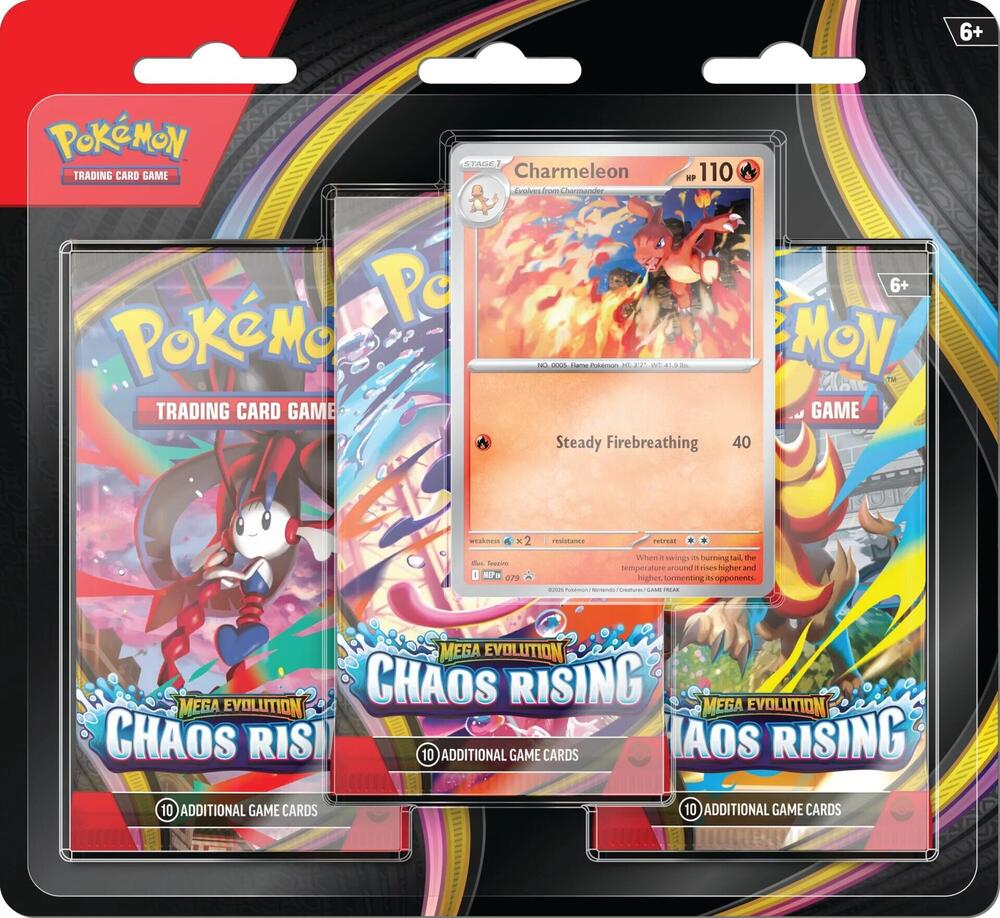 Pokemon TCG ME4 Chaos Rising Three Pack Blister - Pre-Order