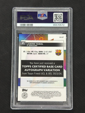 2023/24 Topps Finest Lamine Yamal Rookie Auto Silver PSA 10 Barcelona