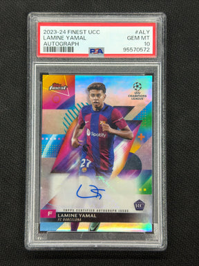 2023/24 Topps Finest Lamine Yamal Rookie Auto Silver PSA 10 Barcelona