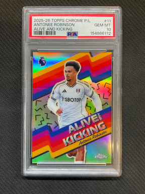 2025 Topps Chrome Premier League Antonee Robinson Alive And Kicking PSA 10