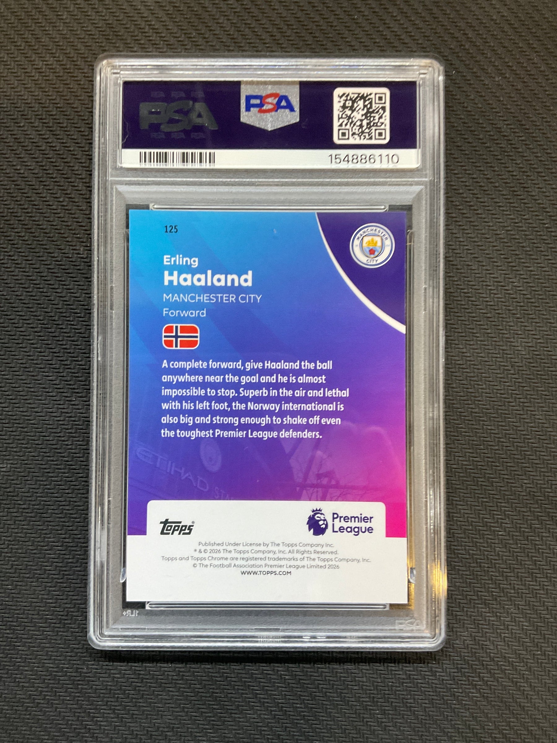 2025-26 Topps Chrome Premier League Erling Haaland PSA 10