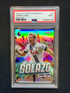 2025-26 Topps Chrome Premier League Harry Kane Golazo PSA 9