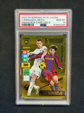 2023-24 Panini Adrenalyn XL Laliga Cristiano Ronaldo Lionel Messi Dream Box Card Unica PSA 10 269