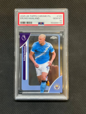 2025-26 Topps Chrome Premier League Erling Haaland PSA 10