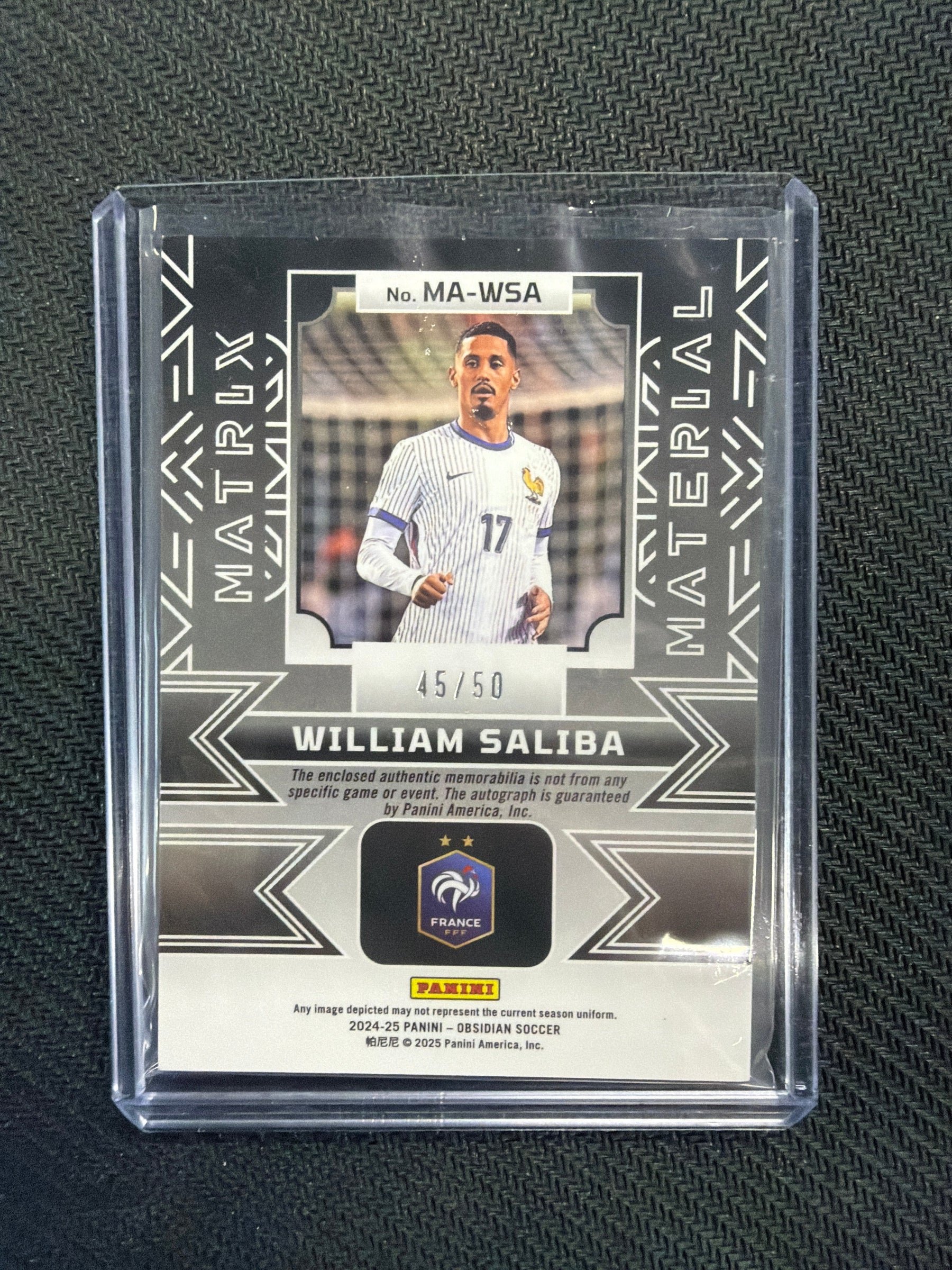2024-25 Obsidian William Saliba Patch Auto /50 France